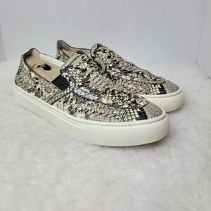 Tory Burch Huarache Weave  Snakeskin Leather Slip On Sneaker  Shoes Size 8